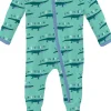 KicKee Pants Print Footie with 2 Way Zipper - Glass Later Alligator, Newborn