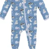 KicKee Pants Print Footie with 2 Way Zipper - Dream Blue Hey Diddle Diddle, 3-6 Months