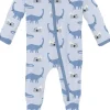 KicKee Pants Print Footie with 2 Way Zipper - Dew Pet Dino, 3-6 Months