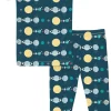 KicKee Pants Short Sleeve Pajama Set - Peacock Planets, 2T