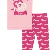 KicKee Pants Short Sleeve Graphic Tee Pajama Set - Calypso Pretzel Pup, 4T