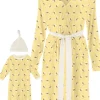 KicKee Pants Women's Mid Length Lounge Robe & Layette Gown Set - Wallaby Bees, M