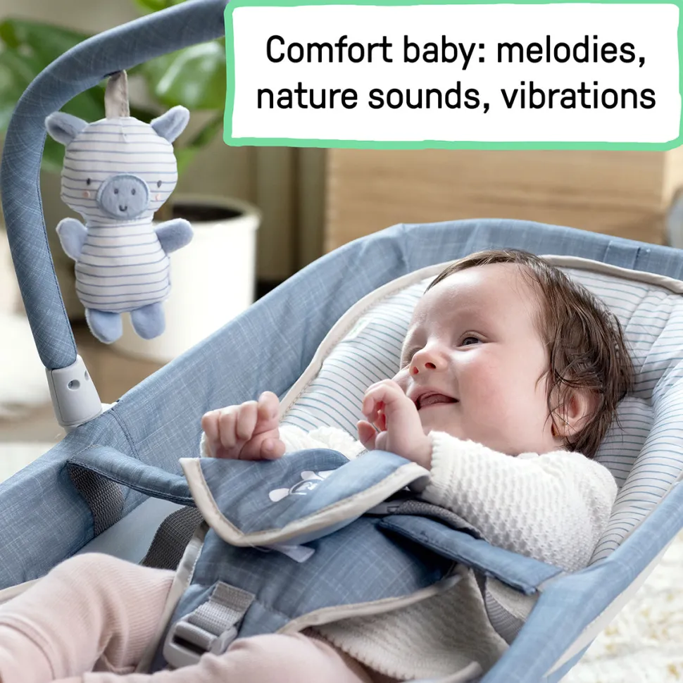 Kids2 Ingenuity Happy Belly Rock-to-Bounce Massage Seat - Chambray