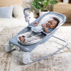 Kids2 Ingenuity Happy Belly Rock-to-Bounce Massage Seat - Chambray