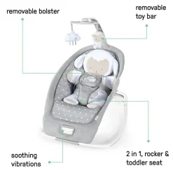 Kids2 Ingenuity Infant to Toddler Rocker and Baby Bouncer Seat - Cuddle Lamb