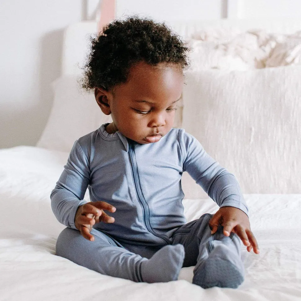 Kyte Baby Zippered Footie - Slate (3-6 months)