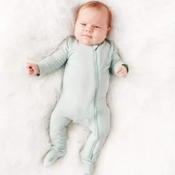 Kyte Baby Zippered Footie - Sage (0-3 months)