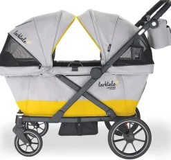 Larktale Caravan Coupe (2 Seater) Stroller Wagon - Gray / Yellow