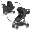 Larktale Crossover V2 (2 Seater) Convertible Stroller Wagon - Byron Black
