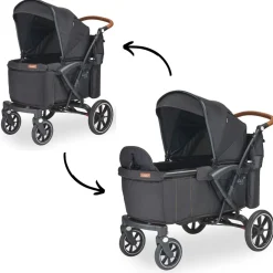 Larktale Sprout Single-to-Double Stroller Wagon - Byron Black