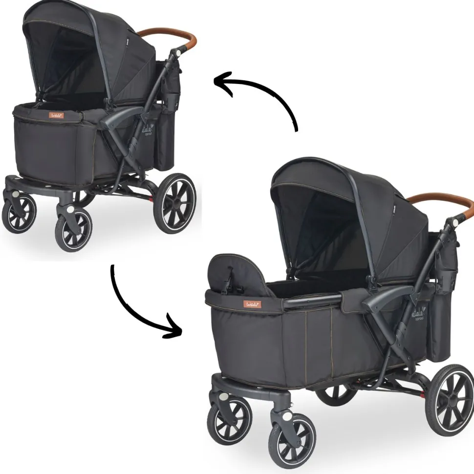 Larktale Sprout Single-to-Double Stroller Wagon - Byron Black