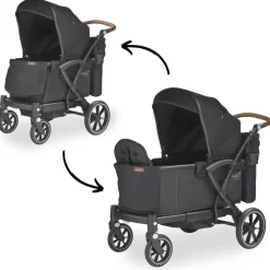 Larktale Sprout V2 Single-to-Double Stroller Wagon - Byron Black