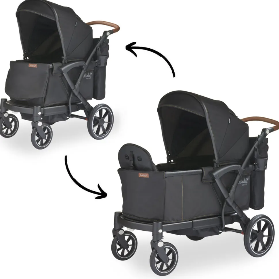 Larktale Sprout V2 Single-to-Double Stroller Wagon - Byron Black