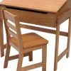 Lipper International Child's Slanted Top Desk & Chair - Pecan