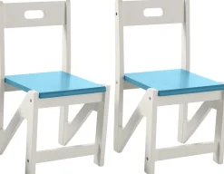 Lipper International Kids' ZigZag Stacking Chairs, Set of 2 - Turquoise