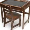 Lipper International Kids Chalkboard Desk & Chair, 2-Piece Set - Walnut