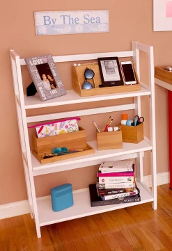 Lipper International Kids 3-Shelf Folding Bookcase - White