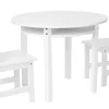 Lipper International Round Table with Shelf and 2 Chairs - White