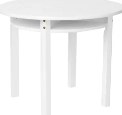 Lipper International Round Table with Shelf and 2 Chairs - White
