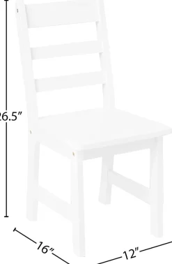 Lipper International Round Table with Shelf and 2 Chairs - White