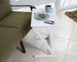 Lipper International Wooden Zig Zag Table - White