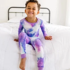 Little Sleepies Two-Piece Bamboo Viscose Pajama Set - Purple Watercolor, 12 - 18 months