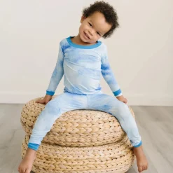 Little Sleepies Two-Piece Bamboo Viscose Pajama Set - Blue Watercolor, 12 - 18 months