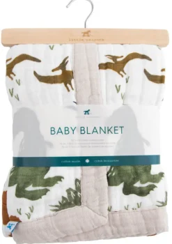 Little Unicorn Cotton Muslin Baby Blanket - Dino Friends