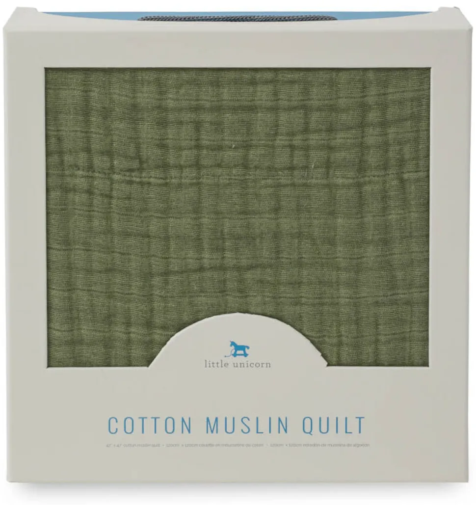 Little Unicorn Cotton Muslin Quilt - Fern