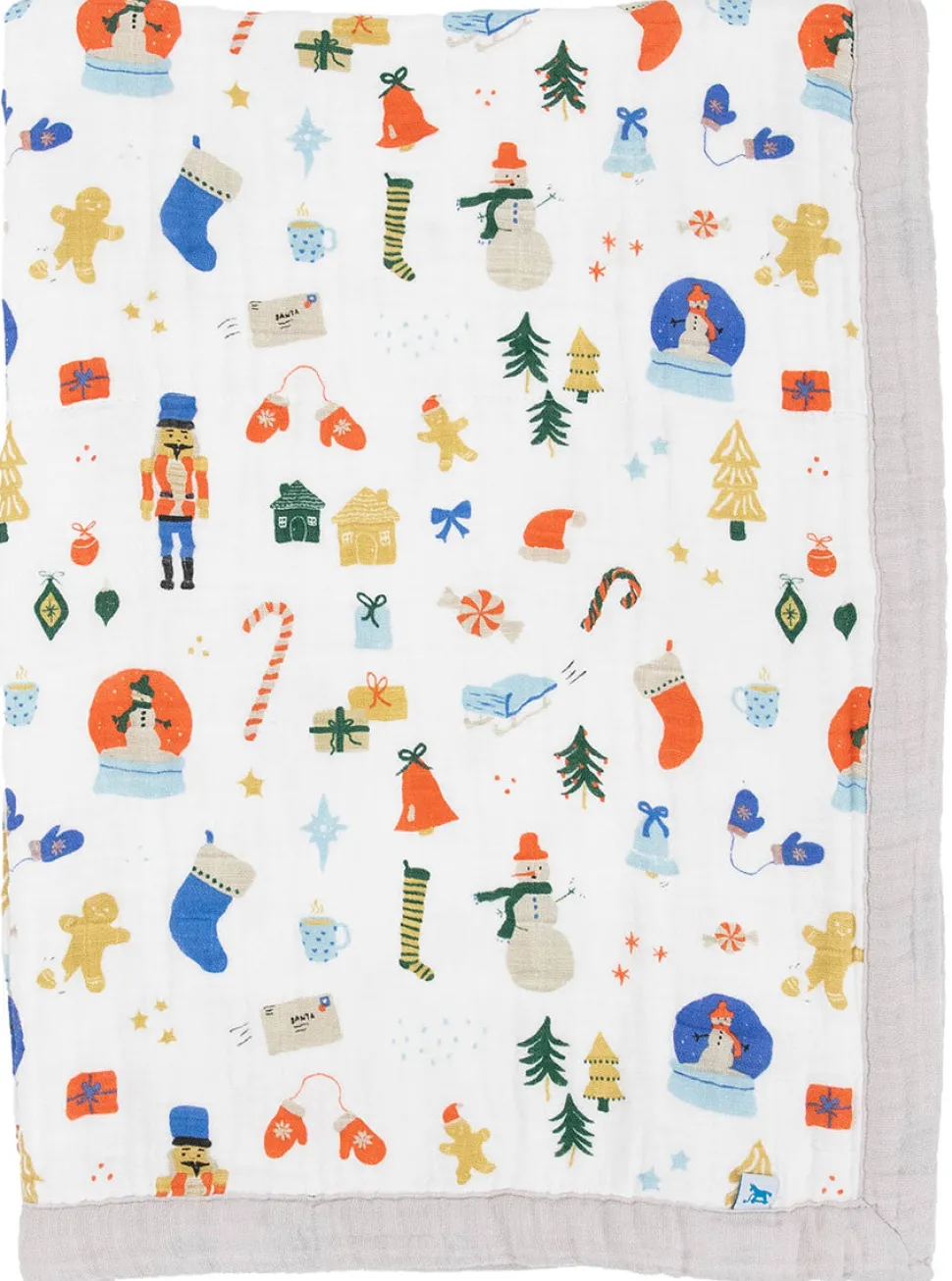 Little Unicorn Cotton Muslin Baby Quilt - Christmas Time