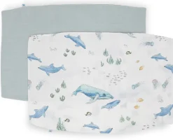 Little Unicorn Cotton Muslin Toddler Pillowcase, 2 Pack - Whales