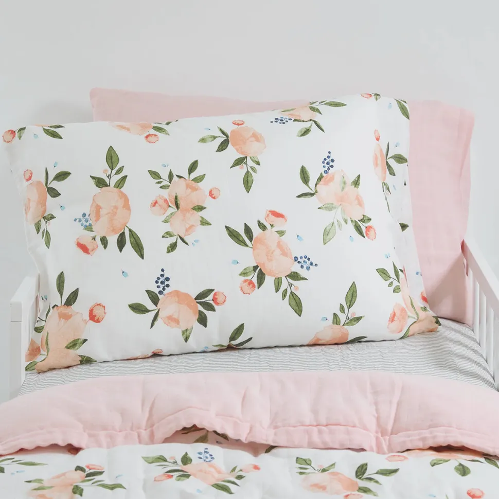 Little Unicorn Cotton Muslin Toddler Pillowcase, 2 Pack - Watercolor Roses Grande