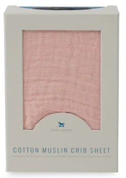 Little Unicorn Cotton Muslin Fitted Crib Sheet - Rose Petal