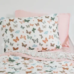 Little Unicorn Cotton Muslin Toddler Pillowcase, 2 Pack - Butterflies