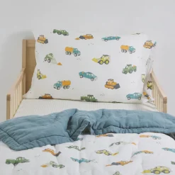 Little Unicorn Cotton Muslin Toddler Bedding 3 Piece Set - Work Trucks