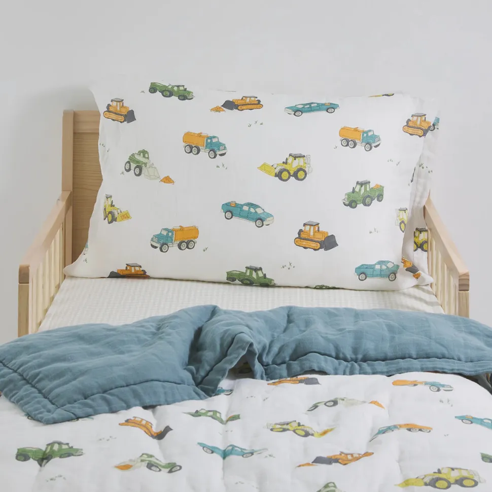Little Unicorn Cotton Muslin Toddler Bedding 3 Piece Set - Work Trucks