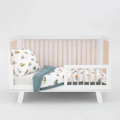Little Unicorn Cotton Muslin Toddler Bedding 3 Piece Set - Work Trucks