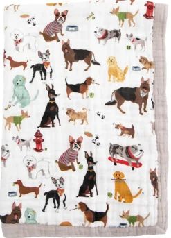 Little Unicorn Cotton Muslin Baby Blanket - Woof