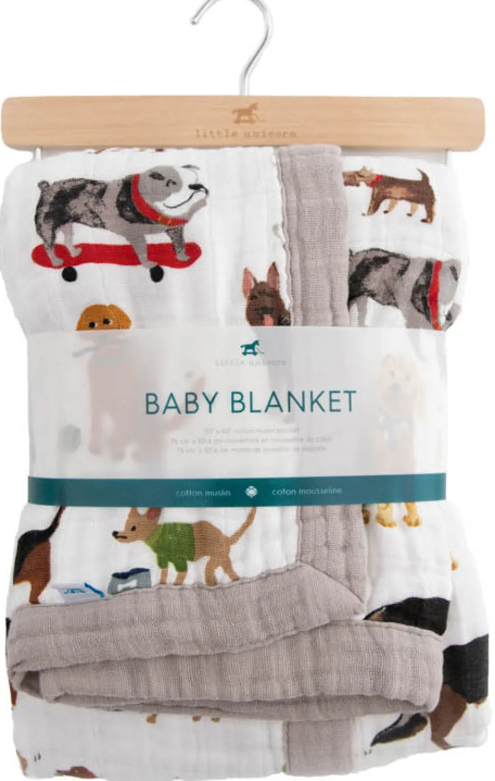 Little Unicorn Cotton Muslin Baby Blanket - Woof