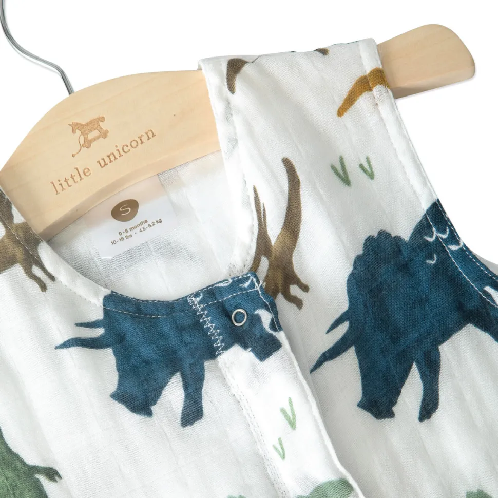 Little Unicorn Cotton Muslin Sleep Bag, Small - Dino Friends