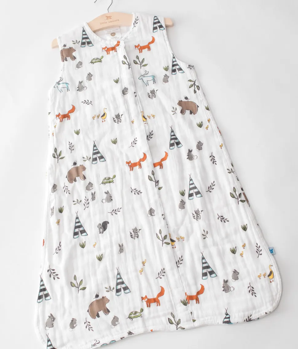 Little Unicorn Cotton Muslin Sleep Bag, Medium - Forest Friends