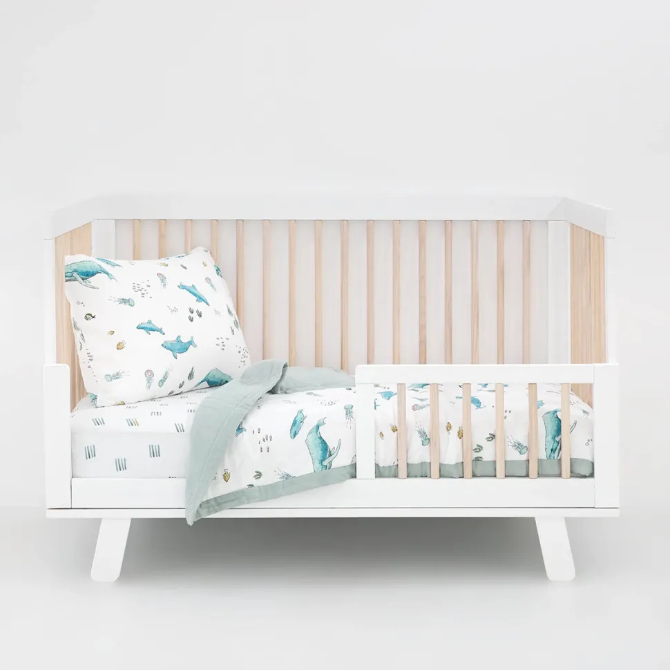 Little Unicorn Cotton Muslin Toddler Bedding 3 Piece Set - Whales
