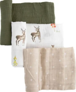 Little Unicorn Cotton Muslin Swaddle 3 Pack - Oh Deer 2 Set