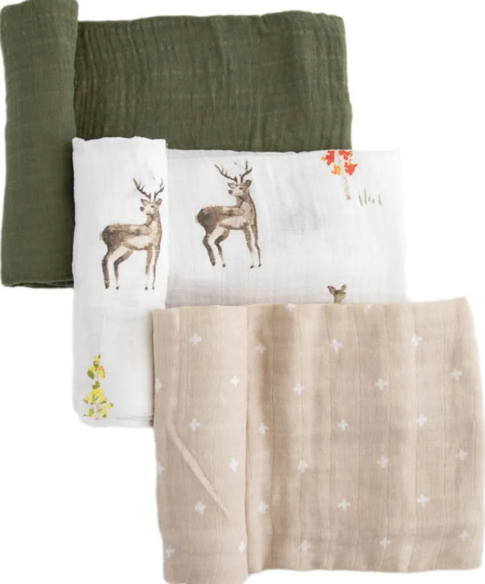 Little Unicorn Cotton Muslin Swaddle 3 Pack - Oh Deer 2 Set