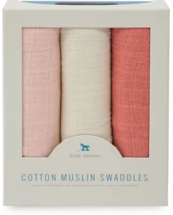 Little Unicorn Cotton Muslin Swaddle 3 Pack - Rose Petal Set