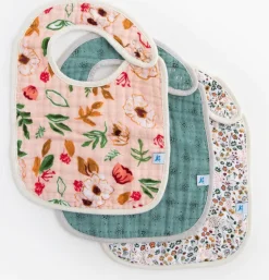 Little Unicorn Cotton Muslin Classic Bib, 3 Pack - Vintage Floral