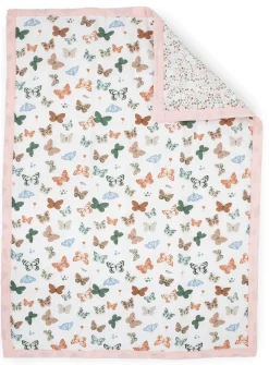 Little Unicorn Cotton Muslin Toddler Bedding 3 Piece Set - Butterflies