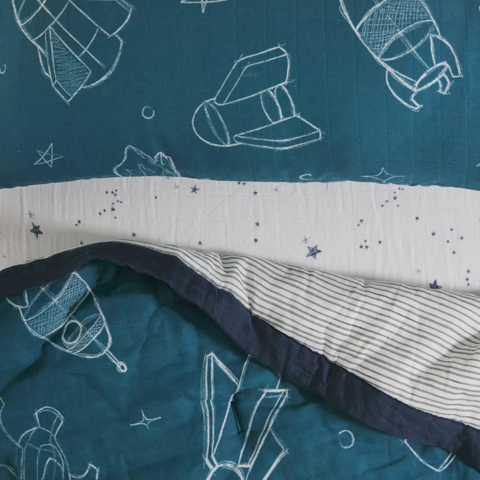 Little Unicorn Cotton Muslin Toddler Bedding 3 Piece Set - Blast Off