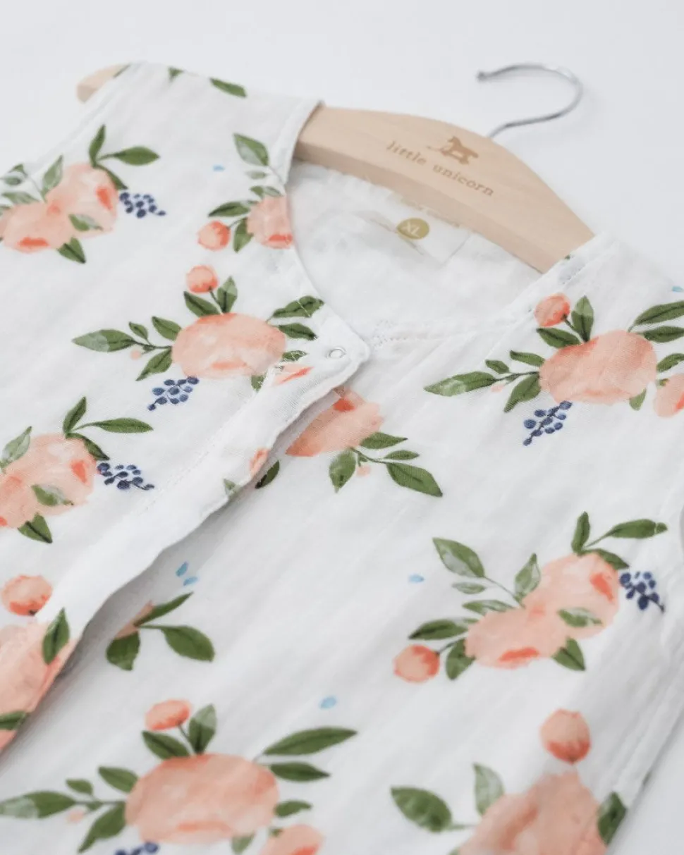 Little Unicorn Cotton Muslin Sleep Bag, Small - Watercolor Roses
