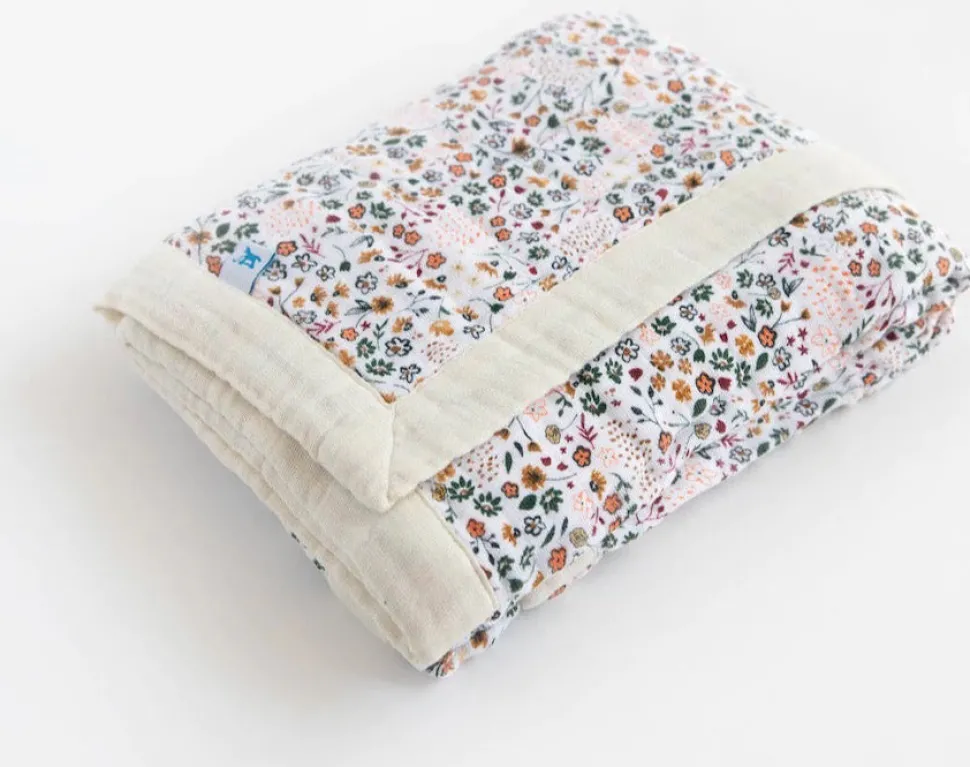 Little Unicorn Cotton Muslin Baby Quilt - Pressed Petals